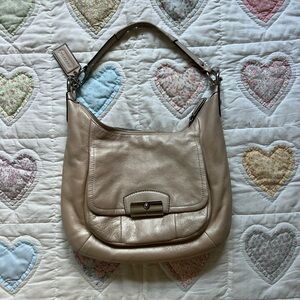 Coach Kristin luminescent champagne shoulder purse bag L1260-F22306 boho fall